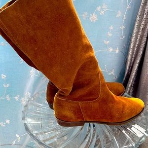 Cognac Suede Boots by 9 West